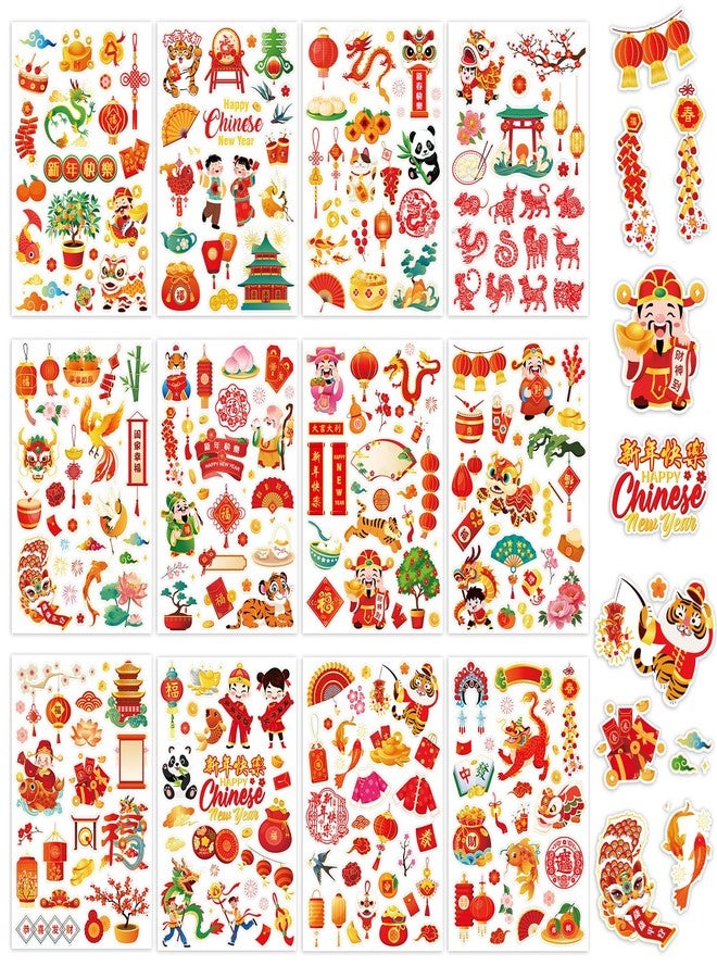 HOWAF Chinese New Year Stickers, 24 Sheets Year of The Horse 2026 Decals Stickers Chinese New Year Gift Tag Stickers for Lunar New Year Party Supplies, Spring Festival Label Stickers - Image 1
